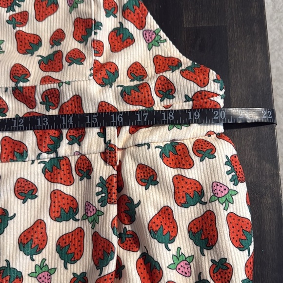 Cider Off White Strawberry Corduroy Short Overalls Size 3X - Picture 6 of 7